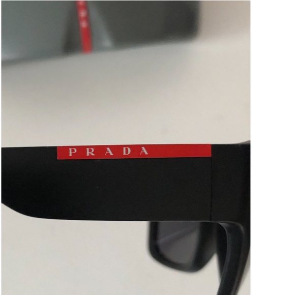 Prada Sunglasses Black Polarized Square Wrap Matte PS08VS SPS 08V 1BO-02G 59mm - Picture 10 of 16